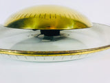 Mid Century Modern Brass and Aluminium Flush Mount by Hillebrand, Germany, 1950s