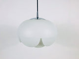 Peill and Putzler Artichoke Space Age White Glass Pendant Lamp, Germany, 1970s