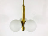Mid-Century 3-Arm Brass Ceiling Lamp from Kaiser, Germany, 1960s