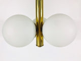 Mid-Century 3-Arm Brass Ceiling Lamp from Kaiser, Germany, 1960s