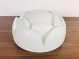 Peill and Putzler Artichoke Space Age White Glass Flush Mount, Germany, 1970s