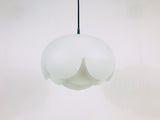 Peill and Putzler Artichoke Space Age White Glass Pendant Lamp, Germany, 1970s