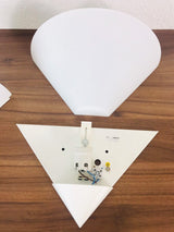 Pair of Metal and Opal Glass Wall Lamps by Glashütte Limburg, Germany, 1980s