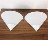 Pair of Metal and Opal Glass Wall Lamps by Glashütte Limburg, Germany, 1980s