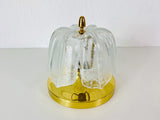 Textured Glass Flush Mount by Glashütte Limburg, Germany, 1960s