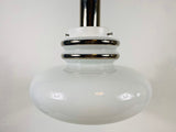 Sölken Space Age White Glass Pendant Lamp, Germany, 1970s