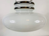 Sölken Space Age White Glass Pendant Lamp, Germany, 1970s