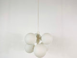 Mid-Century 4-Arm White Ceiling Lamp from Kaiser, Germany, 1960s