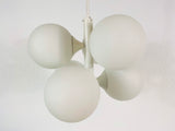 Mid-Century 4-Arm White Ceiling Lamp from Kaiser, Germany, 1960s