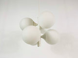 Mid-Century 4-Arm White Ceiling Lamp from Kaiser, Germany, 1960s