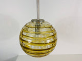 1 of 7 Mid Century Modern Murano Glass Ball Pendant Lamp by Doria, Germany, 1960s