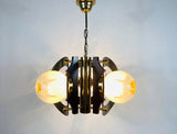 Aluminium and Murano Glass Pendant Light by Mazegga, 1970s, Italy