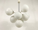 Large Kaiser Midcentury White 9-Arm Space Age Chandelier, Germany, 1960s