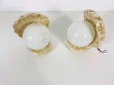Very Rare Set of 2 Shell Shaped White Opaline Wall Lamps, Germany, 1960s