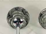 Set of 2 Chrome and Ice Glass Wall Lamps by Doria, Germany, 1960s