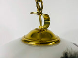White Glass and Brass Hanging Lamp by Peill & Putzler, 1970s, Germany