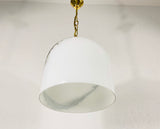 White Glass and Brass Hanging Lamp by Peill & Putzler, 1970s, Germany