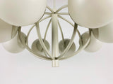 Large Kaiser Midcentury White 8-Arm Space Age Chandelier, 1960s, Germany