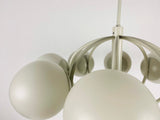Large Kaiser Midcentury White 8-Arm Space Age Chandelier, 1960s, Germany