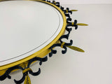 Mid-Century Italian Round Illuminated Brass Wall Mirror, Italy, 1960s