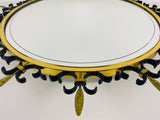 Mid-Century Italian Round Illuminated Brass Wall Mirror, Italy, 1960s