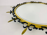 Mid-Century Italian Round Illuminated Brass Wall Mirror, Italy, 1960s