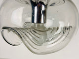 1 of 2 Transparent Glass Pendant Lamp by Koch & Lowy for Peill and Putzler, 1960