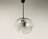 1 of 2 Transparent Glass Pendant Lamp by Koch & Lowy for Peill and Putzler, 1960