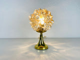 Bubble Glass Table Lamps with Brass Base by Limburg, Germany, 1970s
