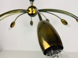 Italian Midcentury Brass 10-Arm Sputnik Chandelier Arredoluce Attributed, 1950s