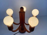 Teak Pendant Lamp with 5 Arms by Domus, 1960s