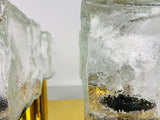 Midcentury Square Ice Glass Flushmount by J.T. Kalmar, 1960s
