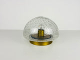 Hillebrand Brass and Glass Flush Mount, 1960s, Germany
