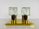 Midcentury Square Ice Glass Flushmount by J.T. Kalmar, 1960s