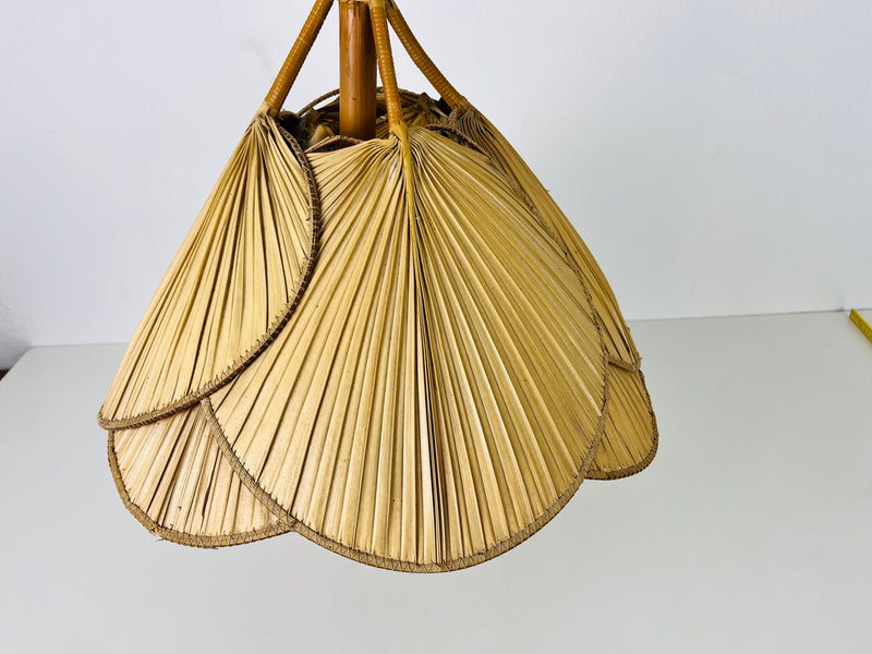 Mid-Century Modern Uchiwa Pendant Lamp in the Style of Ingo Maurer, 1970s