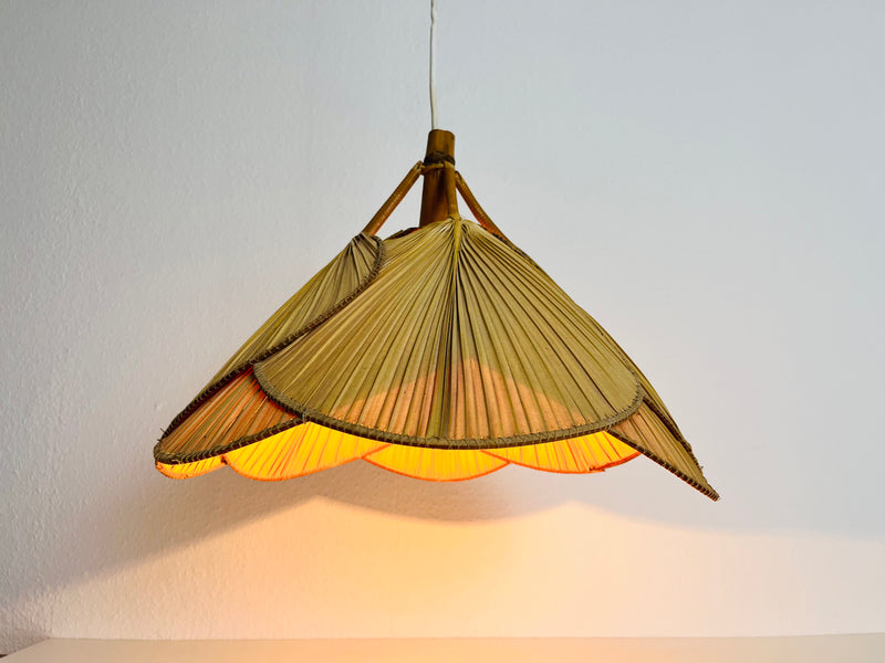 Mid-Century Modern Uchiwa Pendant Lamp in the Style of Ingo Maurer, 1970s