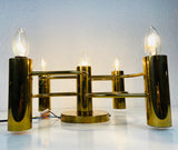 Midcentury Brass 5-Arm Flush Mount by Leola, 1960s