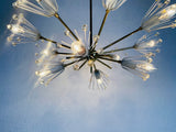 Glass and Brass 'Snowflake' Chandelier by Emil Stejnar for Rupert Nikoll, 1960s