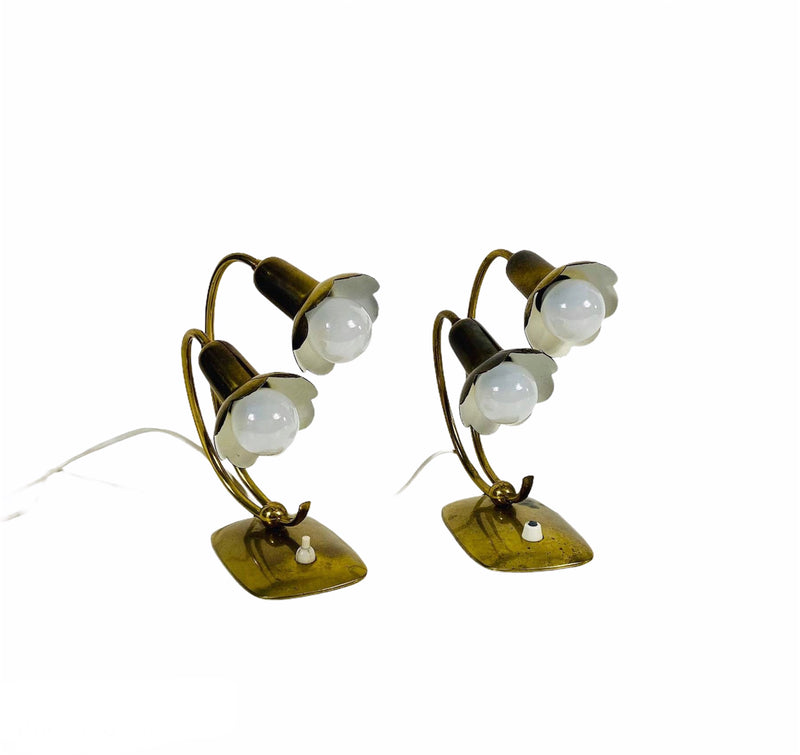 Pair of 2 Beautiful Brass Table Lamps, Germany 1960s