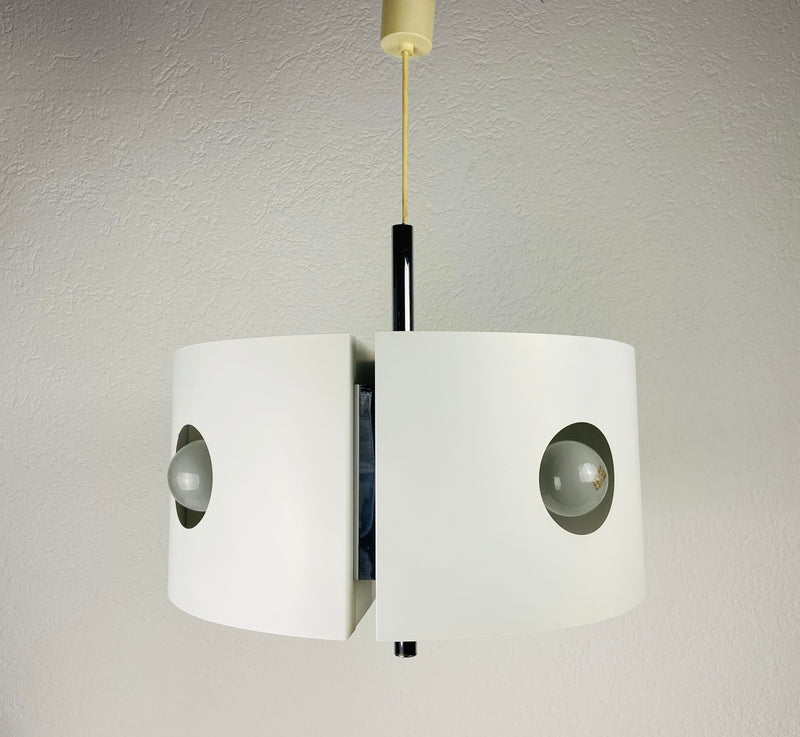 White Pendant Lamp by Klaus Hempel for Kaiser Leuchten, 1970s