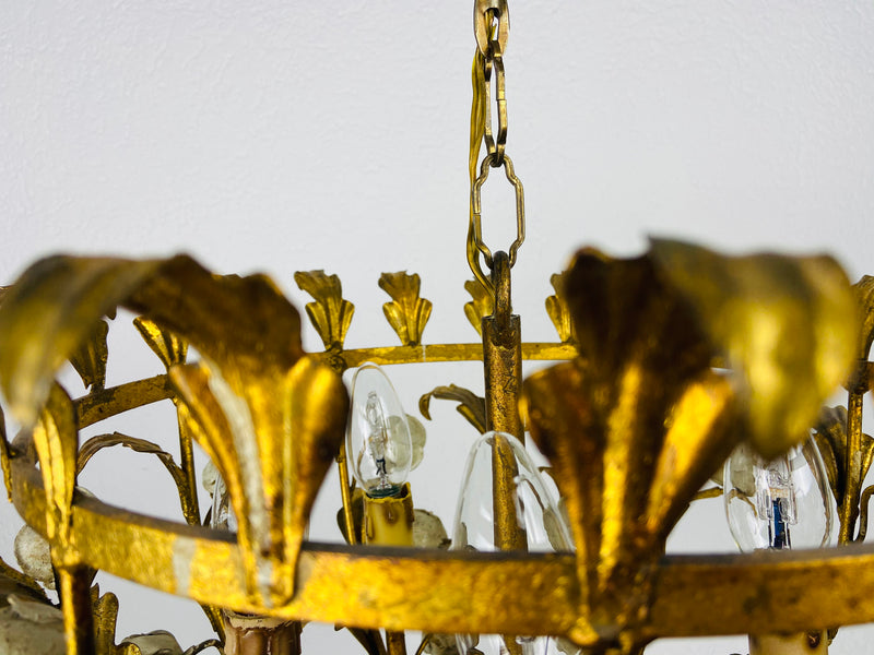 Golden Wheat Sheaf Pendant Lamp by Hans Kögl, Germany, 1970s