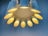 Midcentury White 10-Arm Space Age Chandelier, 1960s