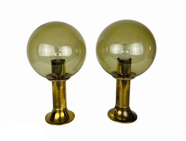 Pair of Midcentury Glass Flush Mounts by Ott International, 1960s