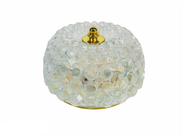 Textured Glass Flush Mount by Glashütte Limburg, Germany, 1960s