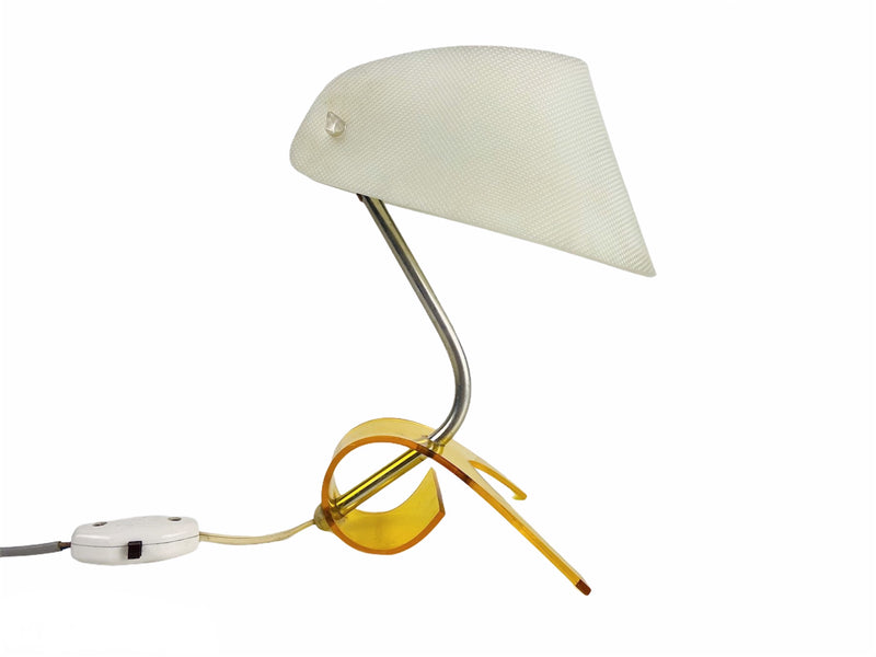 Extraordinary White and Orange Perspex Table Lamp, 1970s