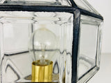 Midcentury Iron and Bubble Glass Flush Mount by Glashütte Limburg, 1960s