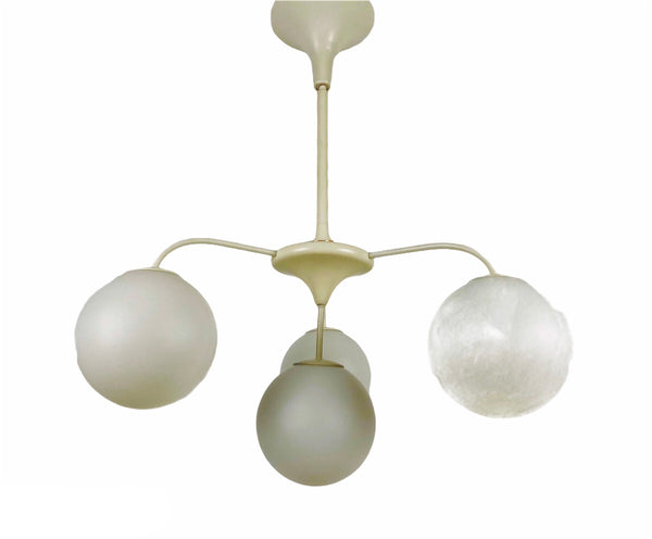 White 4-Arm Space Age Chandelier by Max Bill for Temde, 1960s