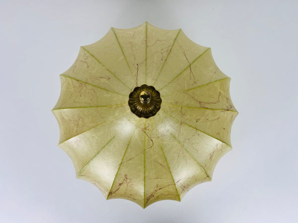 Round Mid-Century Modern Cocoon Flush Mount, 1960s, Italy