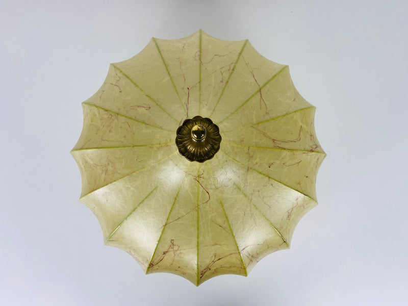 Round Mid-Century Modern Cocoon Flush Mount, 1960s, Italy