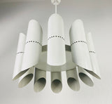 Midcentury White 10-Arm Space Age Chandelier, 1960s